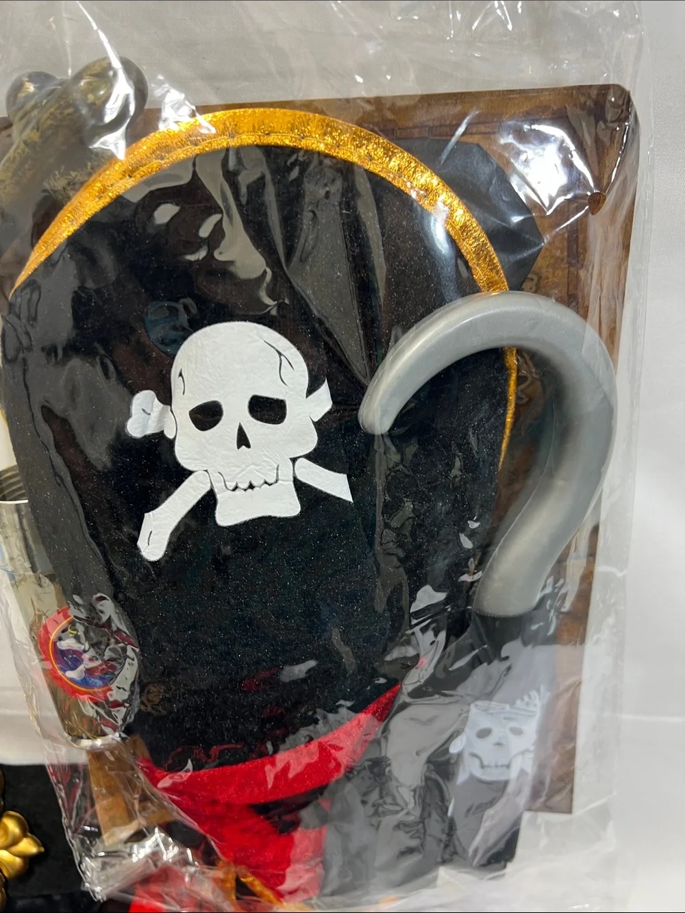 Kids Black and Red Pirate Costume Set - Skull Theme